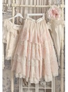 Miss Point Point Garden Embroidered 6-Tier Skirt(Reservation/3 Colours/Full Payment Without Shipping)